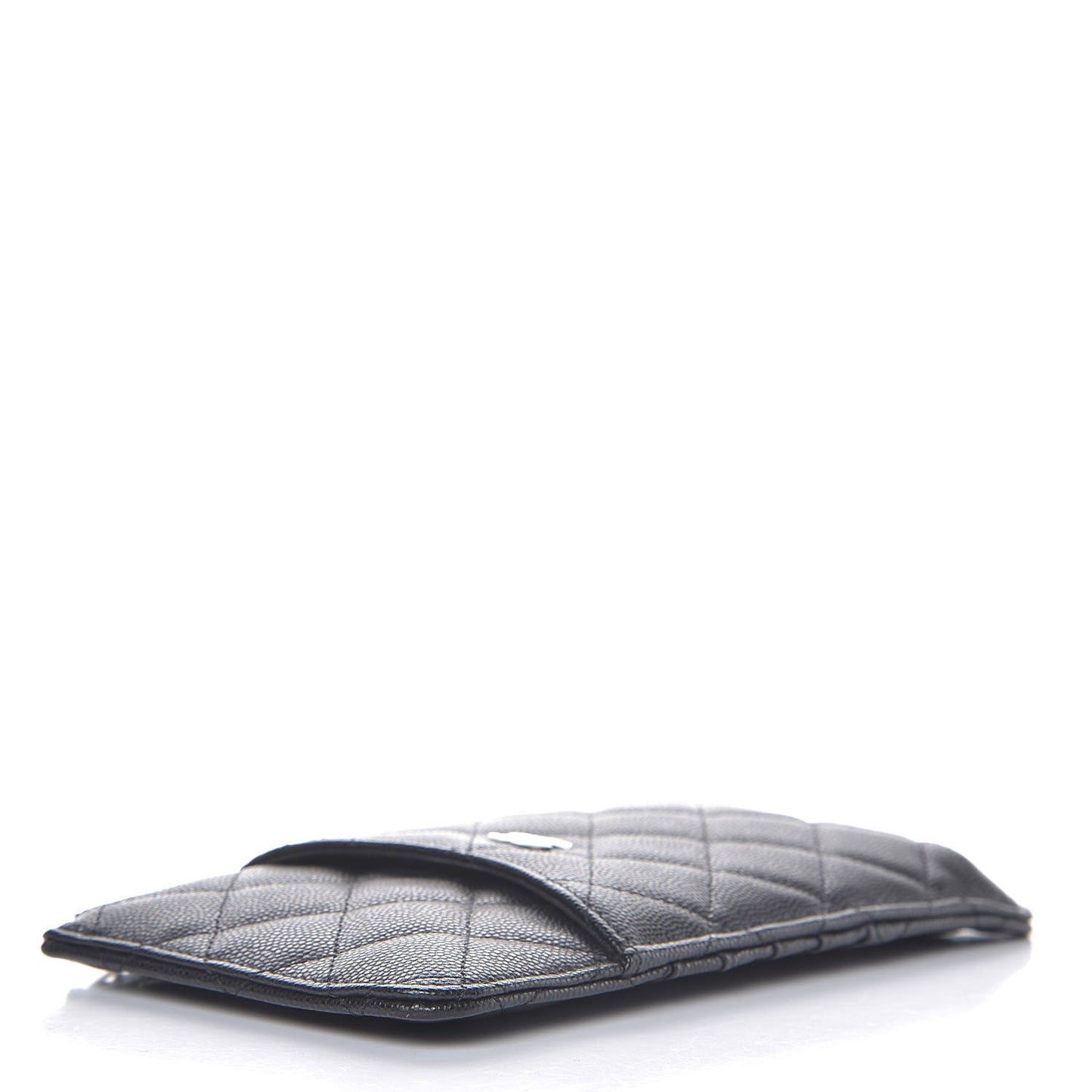 Caviar Quilted Classic Flat Wallet Pouch Black