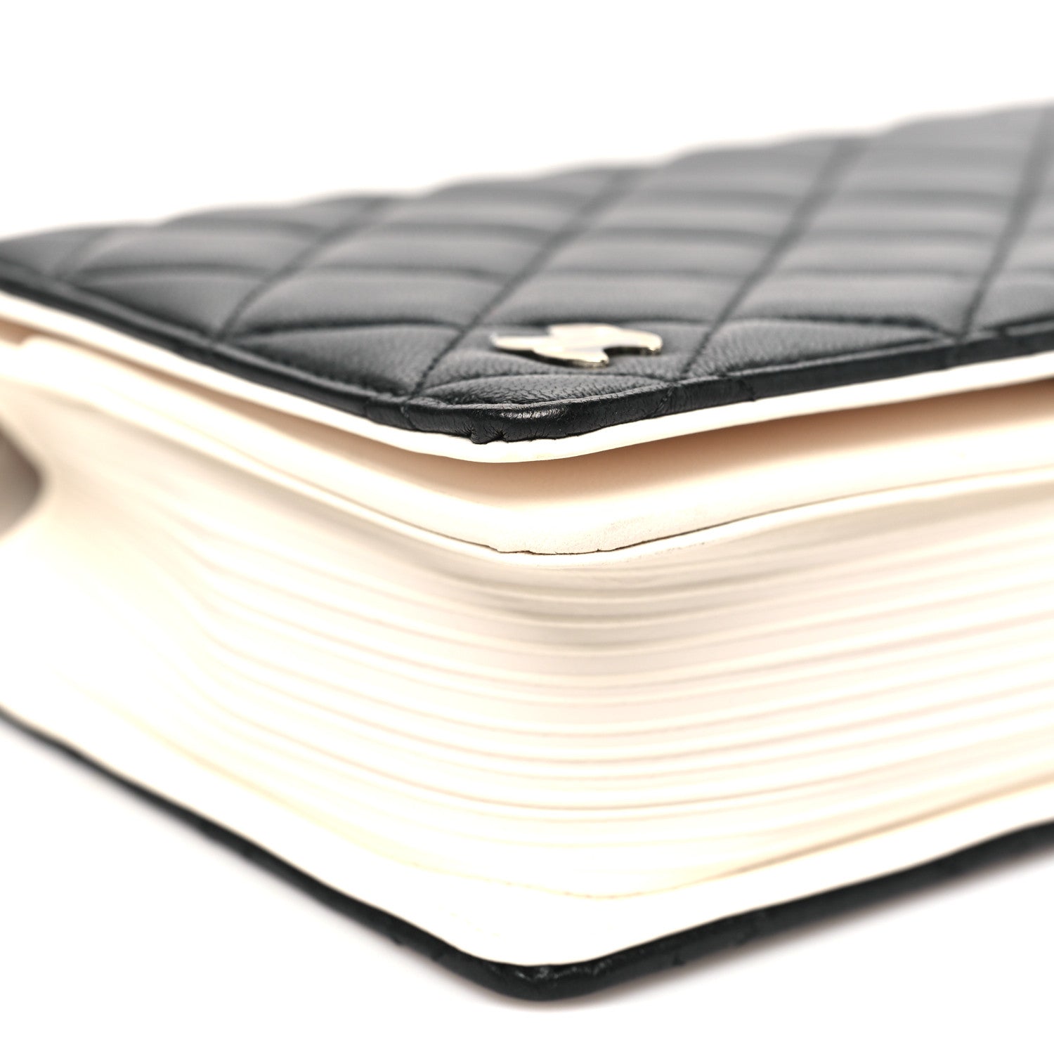 Chanel Lambskin Quilted Book Wallet On Chain WOC Black 10 of 11