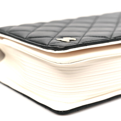 Chanel Lambskin Quilted Book Wallet On Chain WOC Black 10 of 11