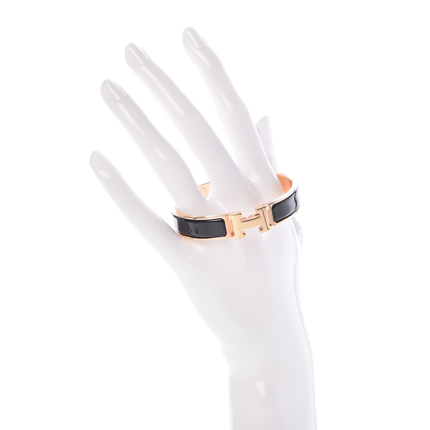 Enamel Narrow Clic Clac H Bracelet PM Black