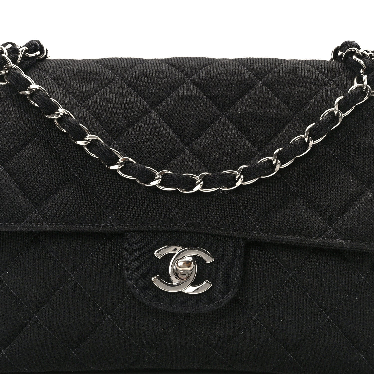 Chanel Jersey Double Sided Jumbo Flap Black 8 of 13