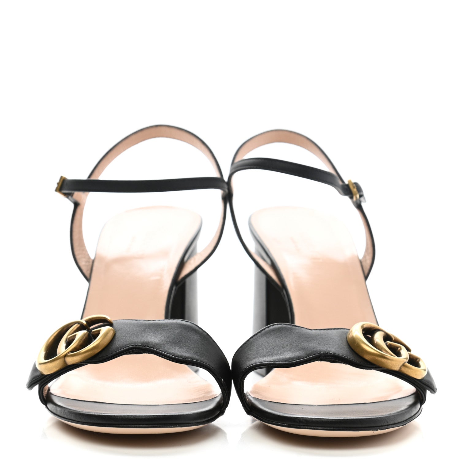 Gucci Lifford Calfskin GG Marmont Ankle Wrap 75mm Sandals 36.5 Black 2 of 9