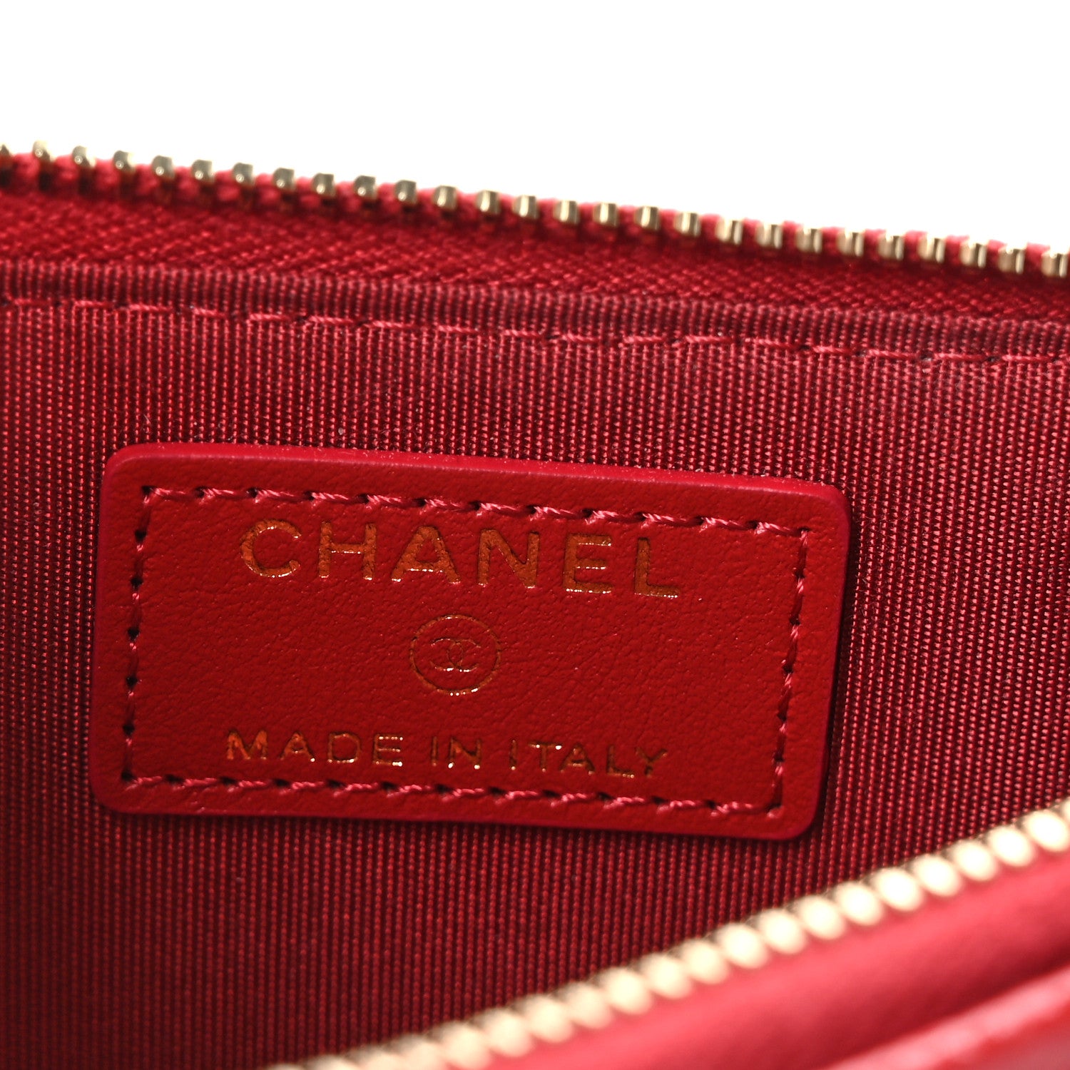 Chanel Caviar Camellia Embossed Classic Flat Wallet Pouch Red 6 of 7