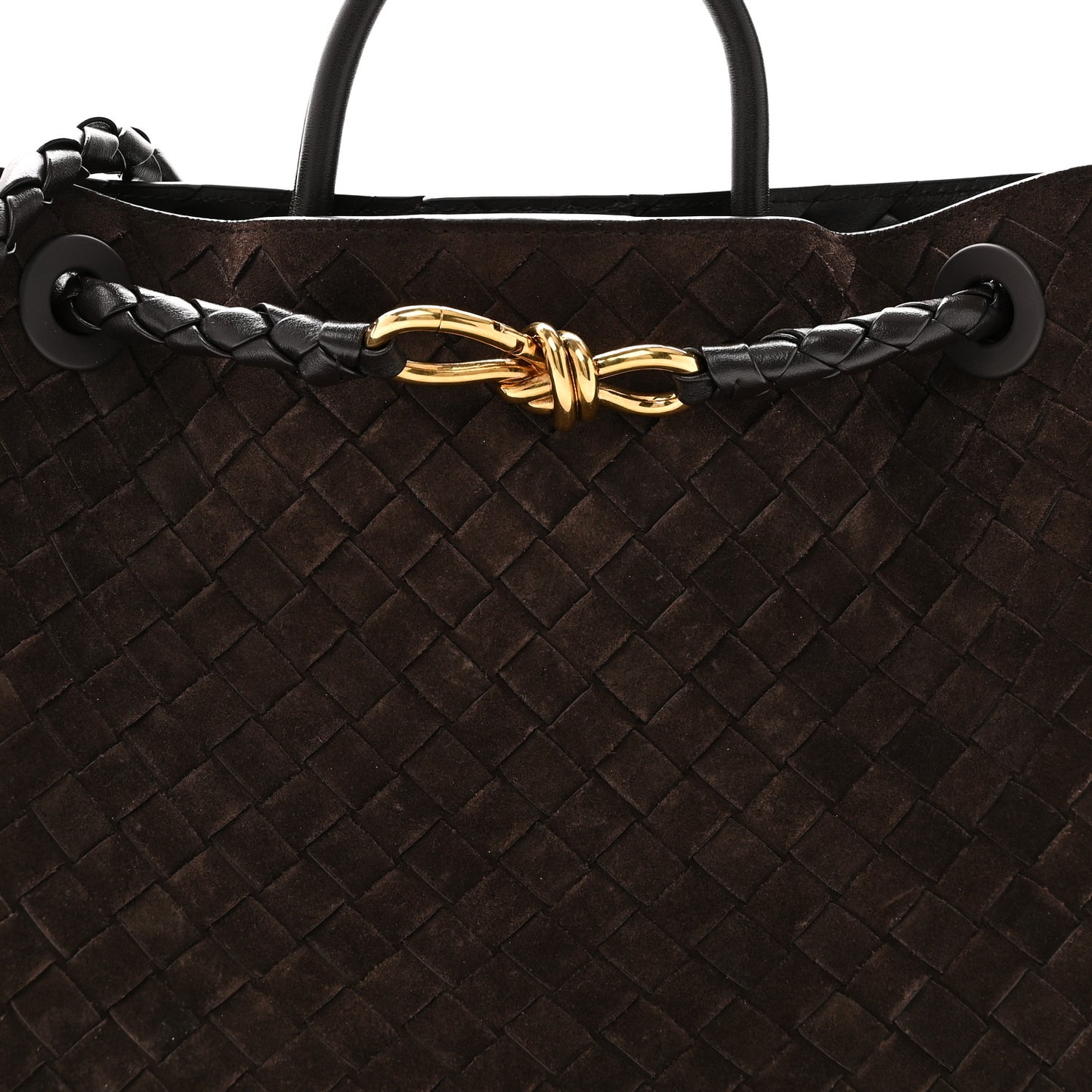 Suede Intrecciato Medium Andiamo Shoulder Bag Fondant
