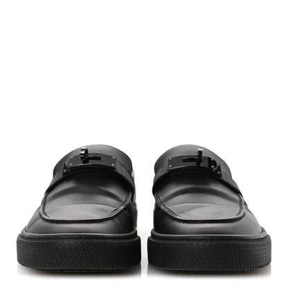 Hermes Calfskin Mens Game Slip On Sneakers 40 Black 3 of 14