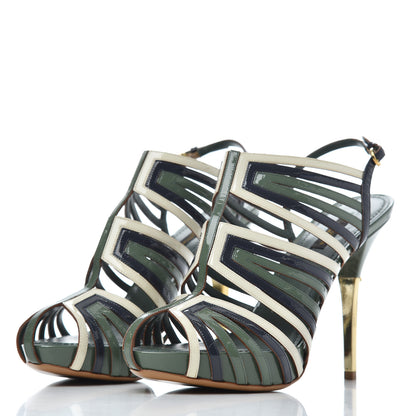 Louis Vuitton Patent Marbella Pumps 37.5 Green 3 of 16