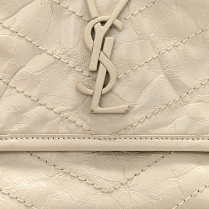 Saint Laurent Crinkled Calfskin Matelasse Monogram Baby Niki Chain Satchel Light Natural 14 of 14