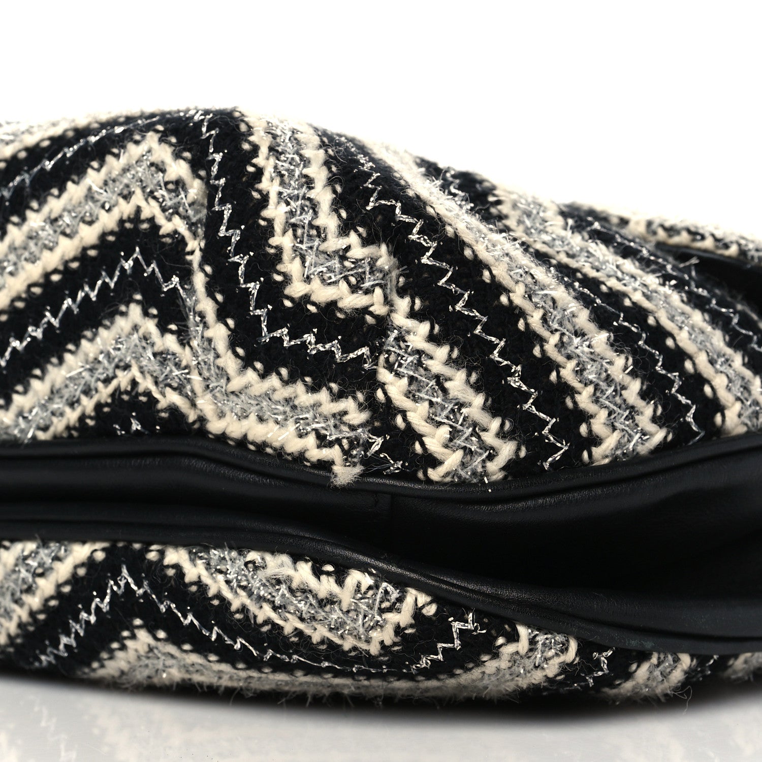 Chanel Tweed Chevron Medium Single Flap Black White 9 of 9