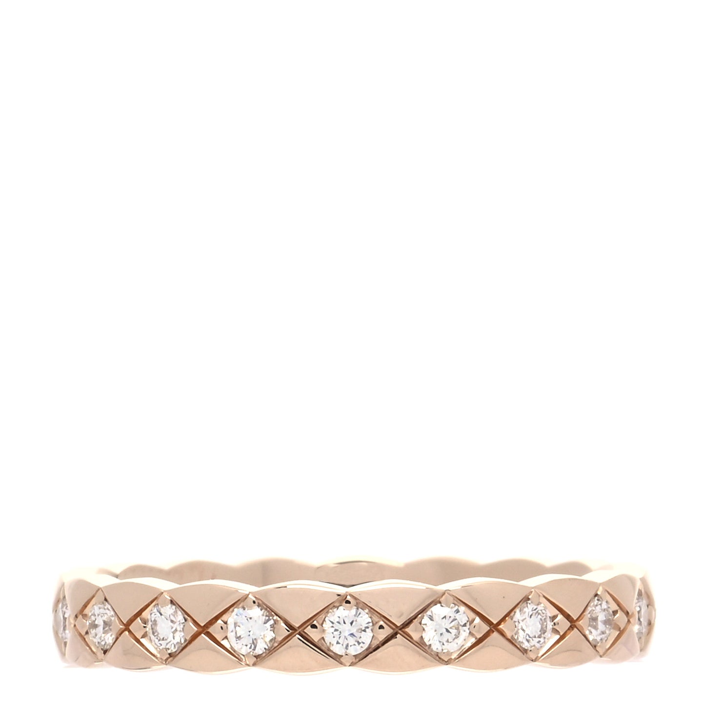 18K Beige Gold Diamond Mini Coco Crush Ring 57 8