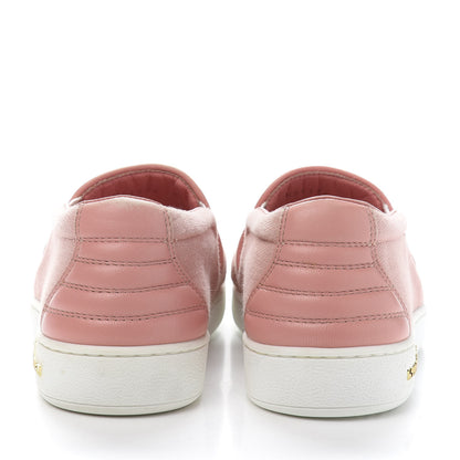 Louis Vuitton Monogram Denim Trocadero Slip On Sneakers 35 Pink 4 of 10