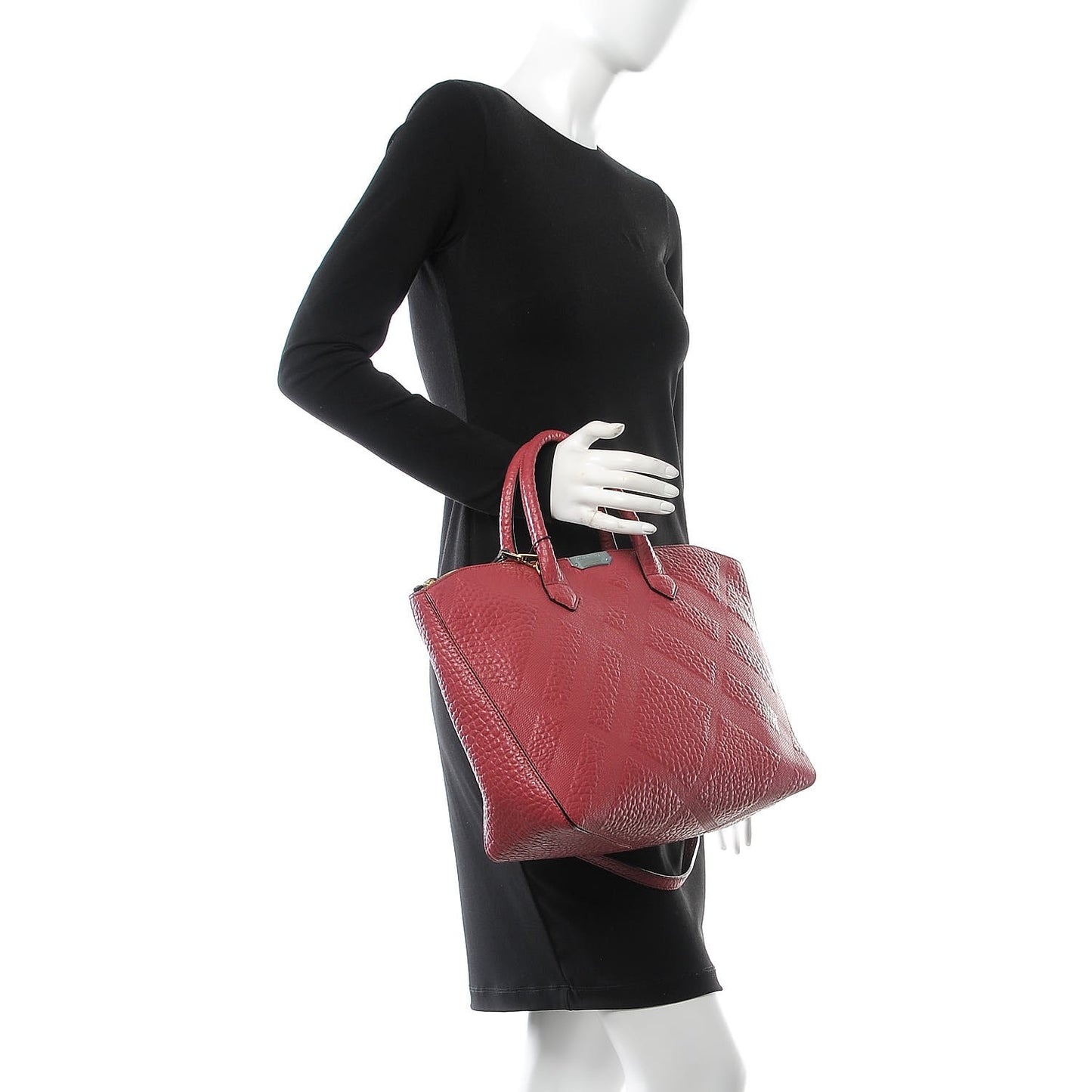 Heritage Grain Check Embossed Medium Dewsbury Tote Peony Rose