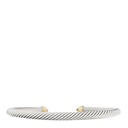 David Yurman Sterling Silver 14K Yellow Gold Black Onyx 5mm Cable Classics Petite Color Bracelet 2 of 4