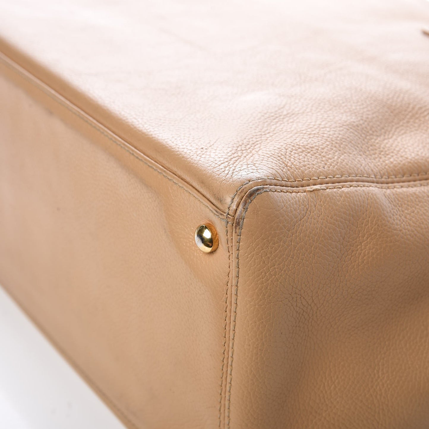 Calfskin Cerf Executive Shopper Tote Beige