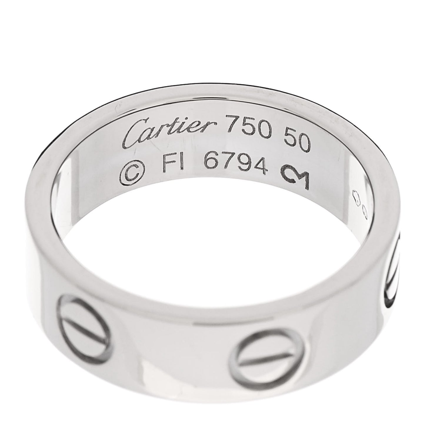18K White Gold 5.5mm LOVE Ring 50 5.25