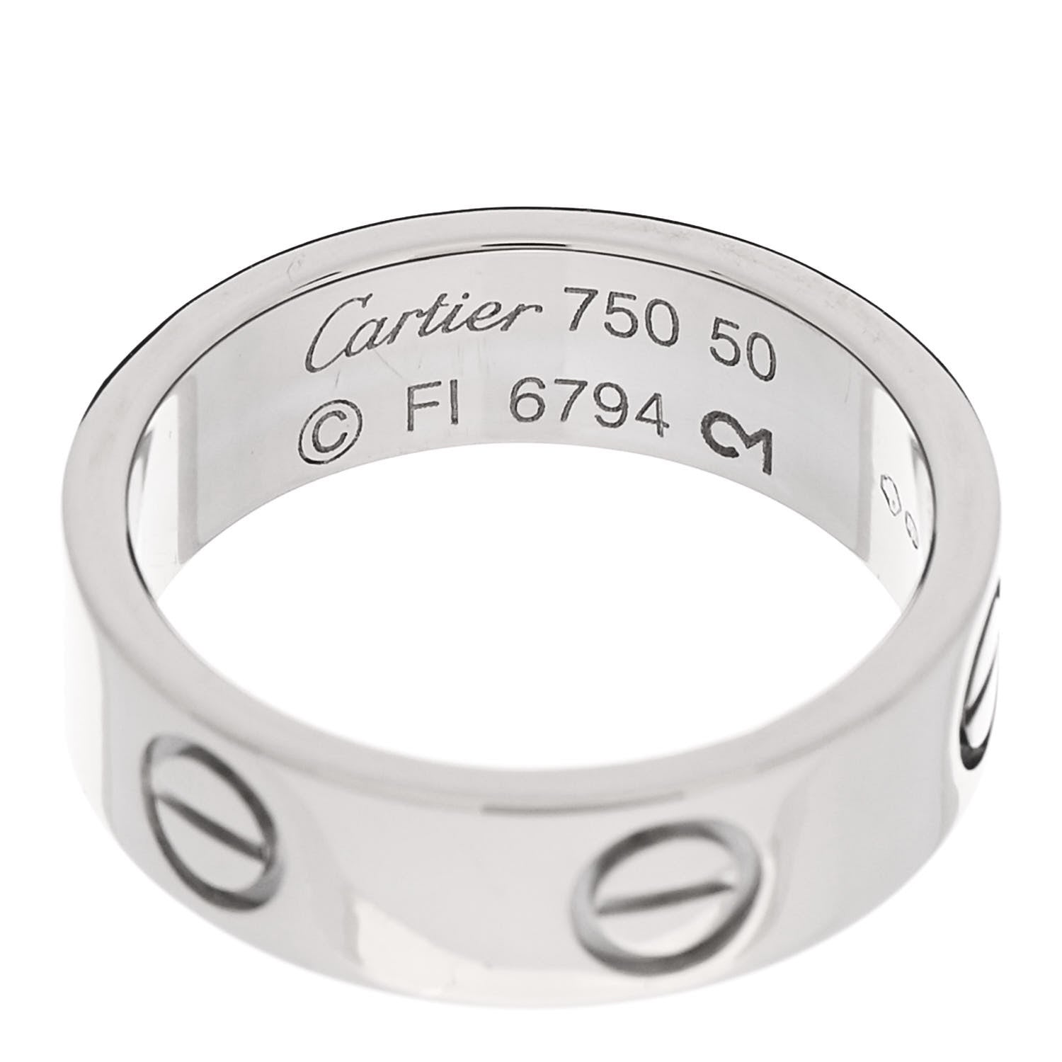 Cartier 18K White Gold 5.5mm LOVE Ring 50 5.25 4 of 5