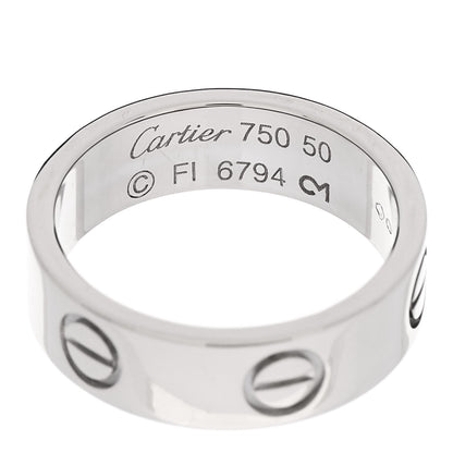 Cartier 18K White Gold 5.5mm LOVE Ring 50 5.25 4 of 5