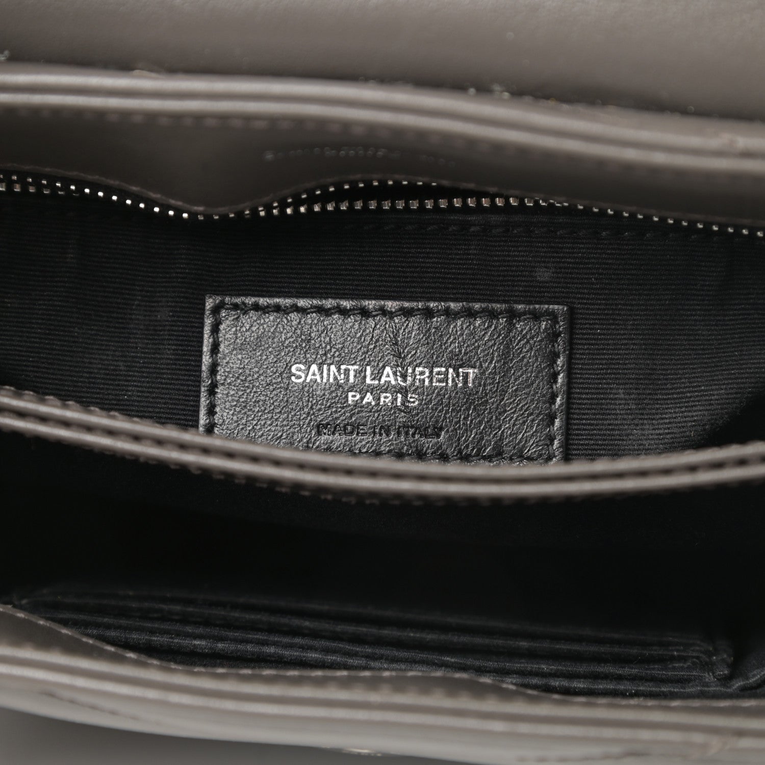 Saint Laurent Calfskin Y Quilted Monogram Toy Loulou Crossbody Bag Storm 6 of 15