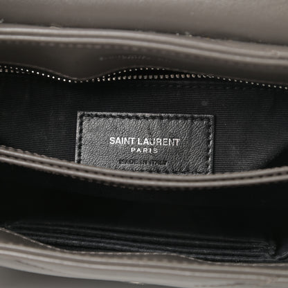 Saint Laurent Calfskin Y Quilted Monogram Toy Loulou Crossbody Bag Storm 6 of 15