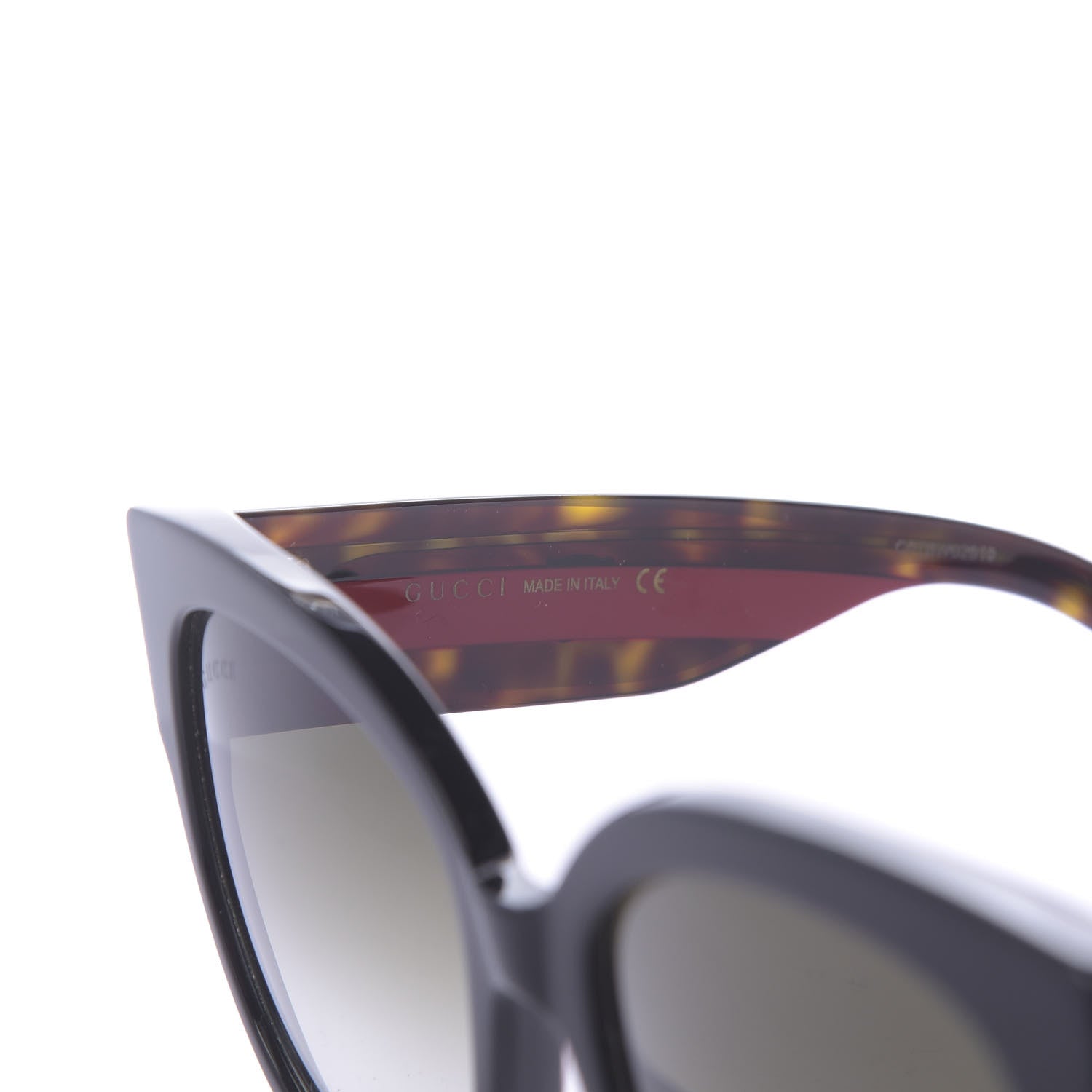 Gucci Acetate Square Frame Web Sunglasses GG0059S Black Tortoise 6 of 7