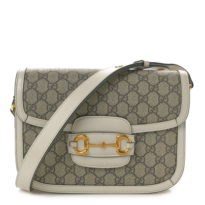 Gucci GG Supreme Monogram Horsebit 1955 Shoulder Bag Beige Mystic White 1 of 10