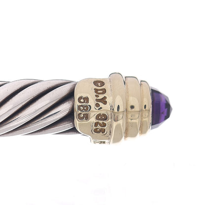 David Yurman Sterling Silver 14K Yellow Gold Amethyst 5mm Cable Classics Petite Color Bracelet 4 of 4