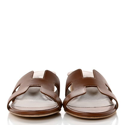 Hermes Calfskin Oasis Sandals 35 Gold 2 of 9