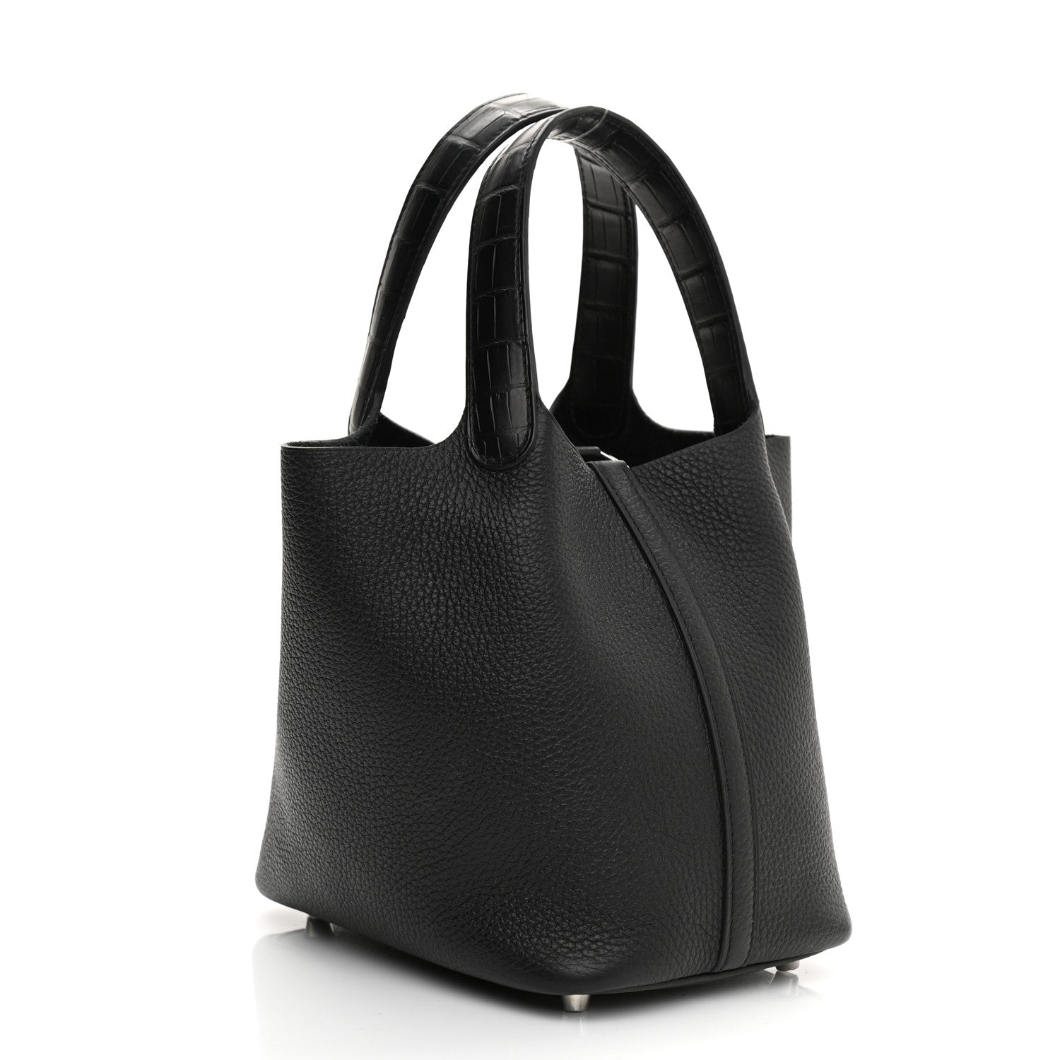 Hermes Taurillon Clemence Matte Alligator Picotin Lock Touch 18 PM Black 3 of 8