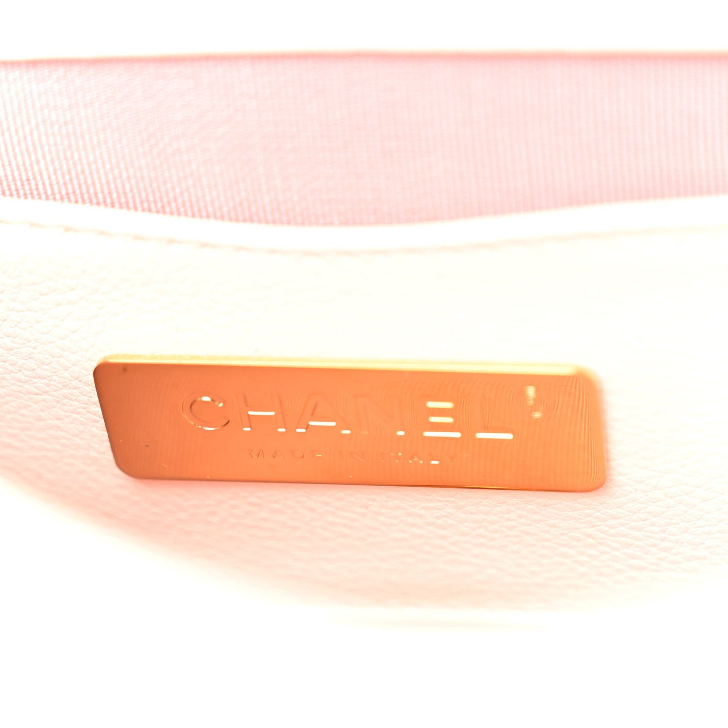 Calfskin Quilted Small Underline Flap White