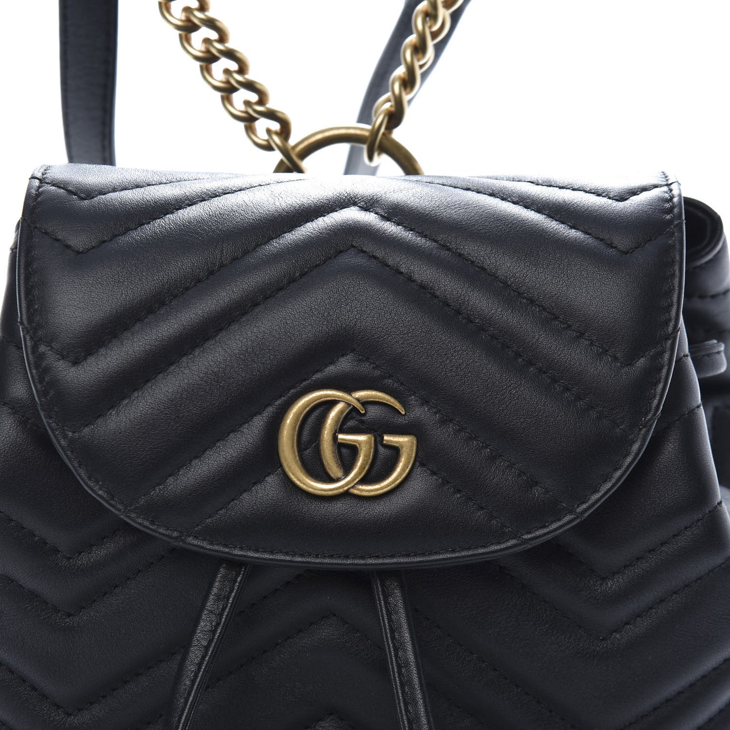 Calfskin Matelasse GG Marmont Flap Backpack Black