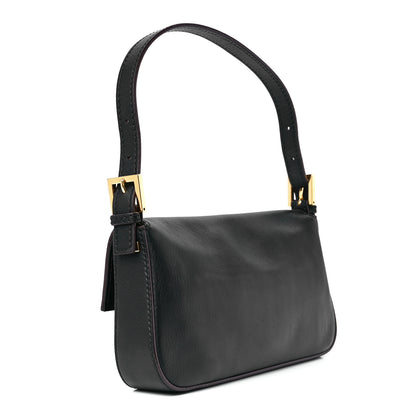 Fendi Vitello Flamingo Enamel Baguette Black 4 of 13