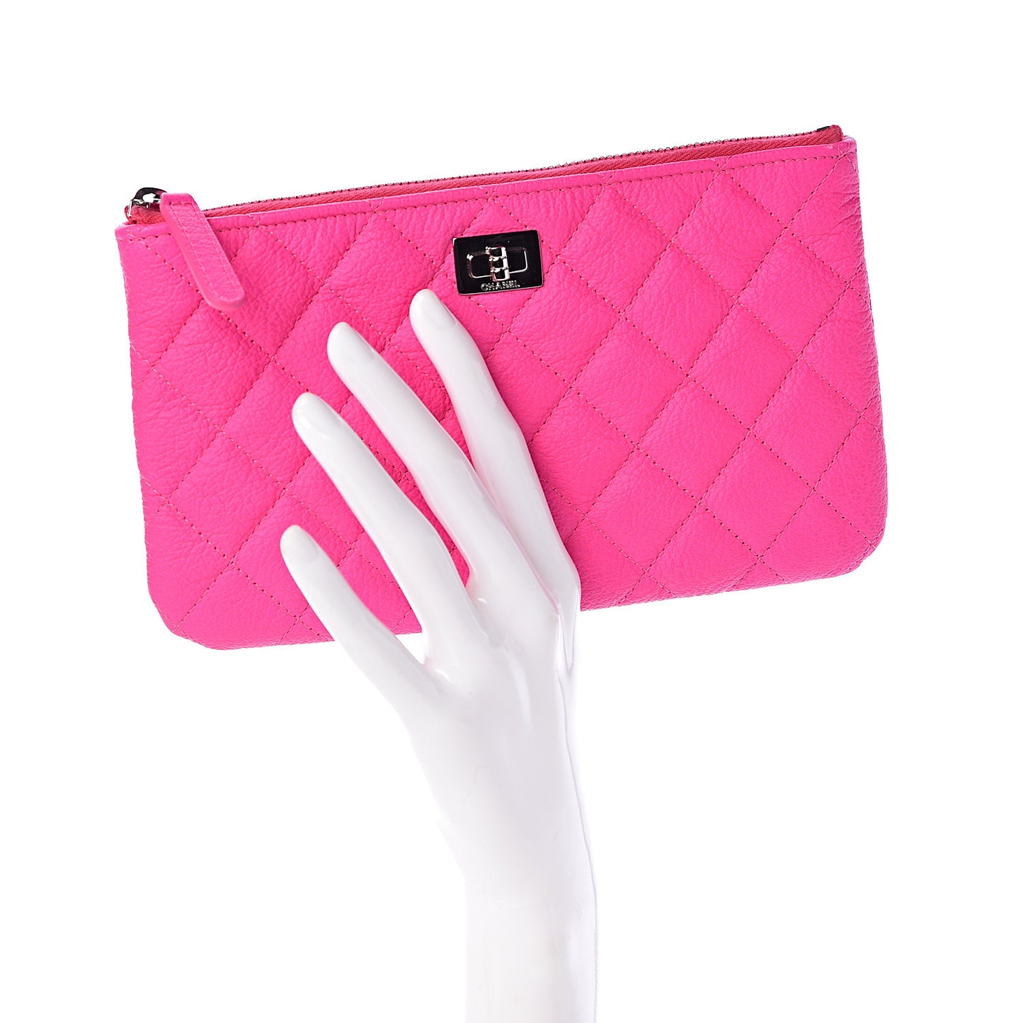 Goatskin Quilted Medium Reissue Cosmetic Case Pink