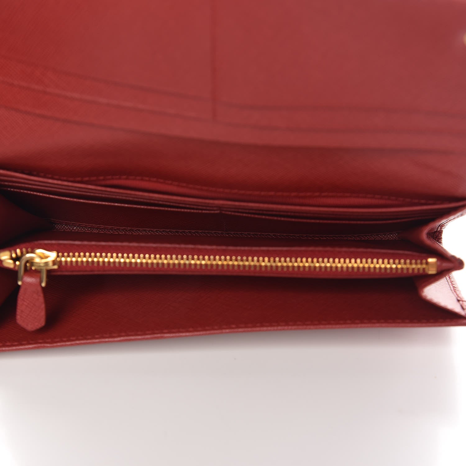 Prada Saffiano Metal Continental Flap Wallet Fuoco 5 of 8