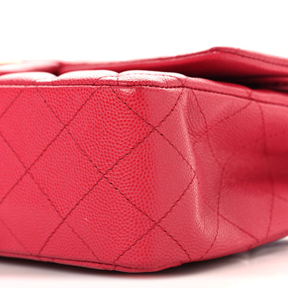 Chanel Caviar Quilted Medium Double Flap Dark Pink 10 of 10