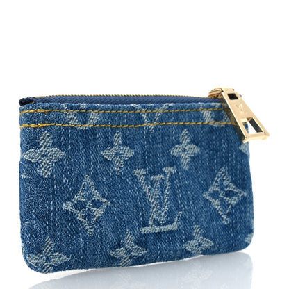Louis Vuitton Monogram Denim Key Pouch Denim Blue 3 of 7