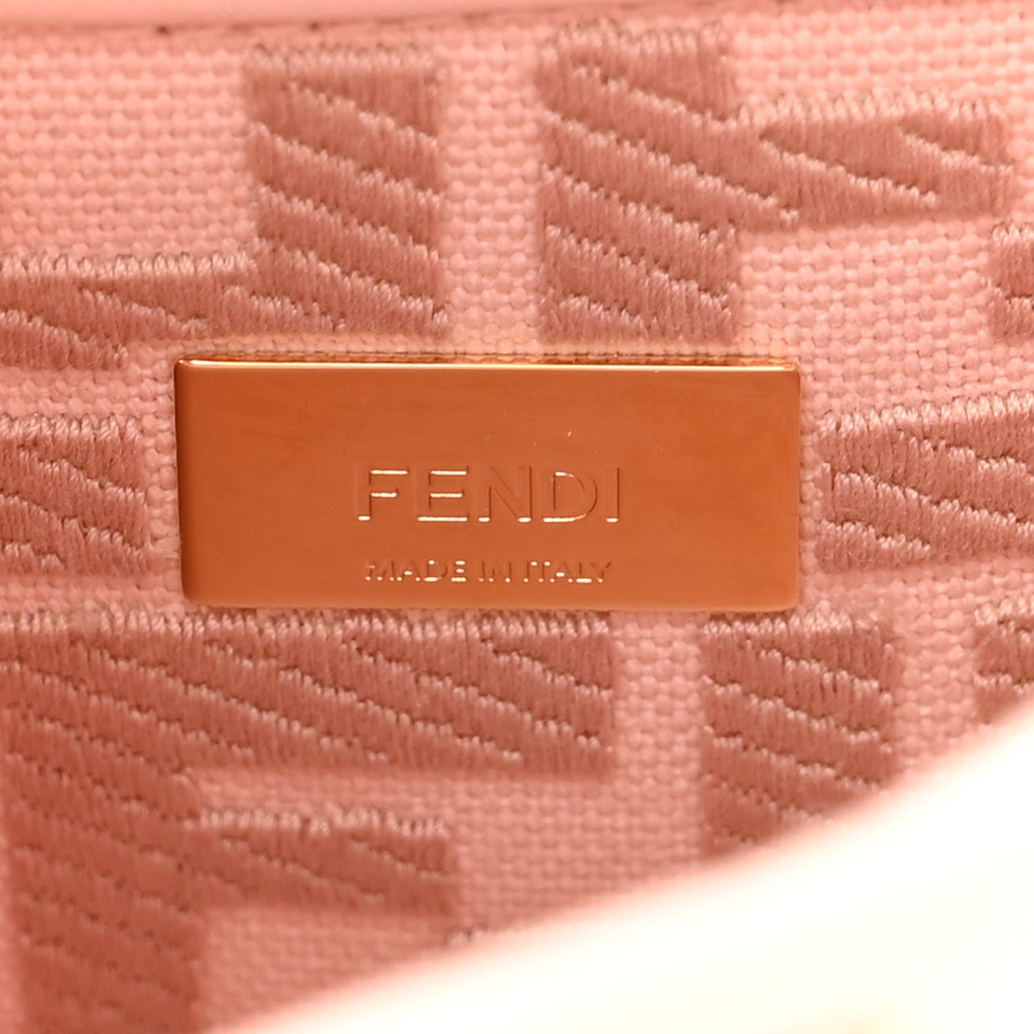 Fendi Vitello Seta Canvas FF Embroidered Mini Peekaboo Iconic Satchel Rosa Confetto 6 of 10