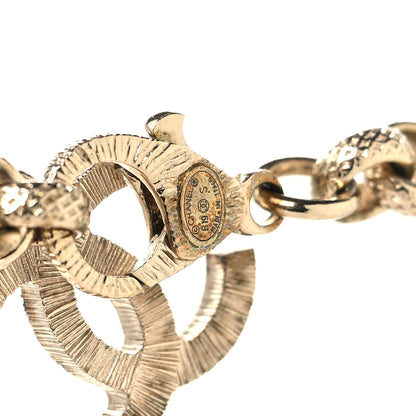 Chanel Metal Crystal Cha-Nel Logo Necklace Gold 4 of 4