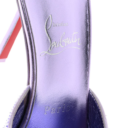 Christian Louboutin Suede Crystal Strass Me Dolly 100 Sandals 39.5 Lilac 6 of 7