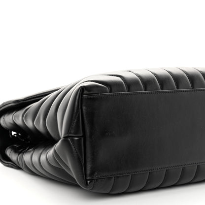 Saint Laurent Calfskin Y Quilted Monogram Medium Loulou Chain Satchel Black 8 of 9