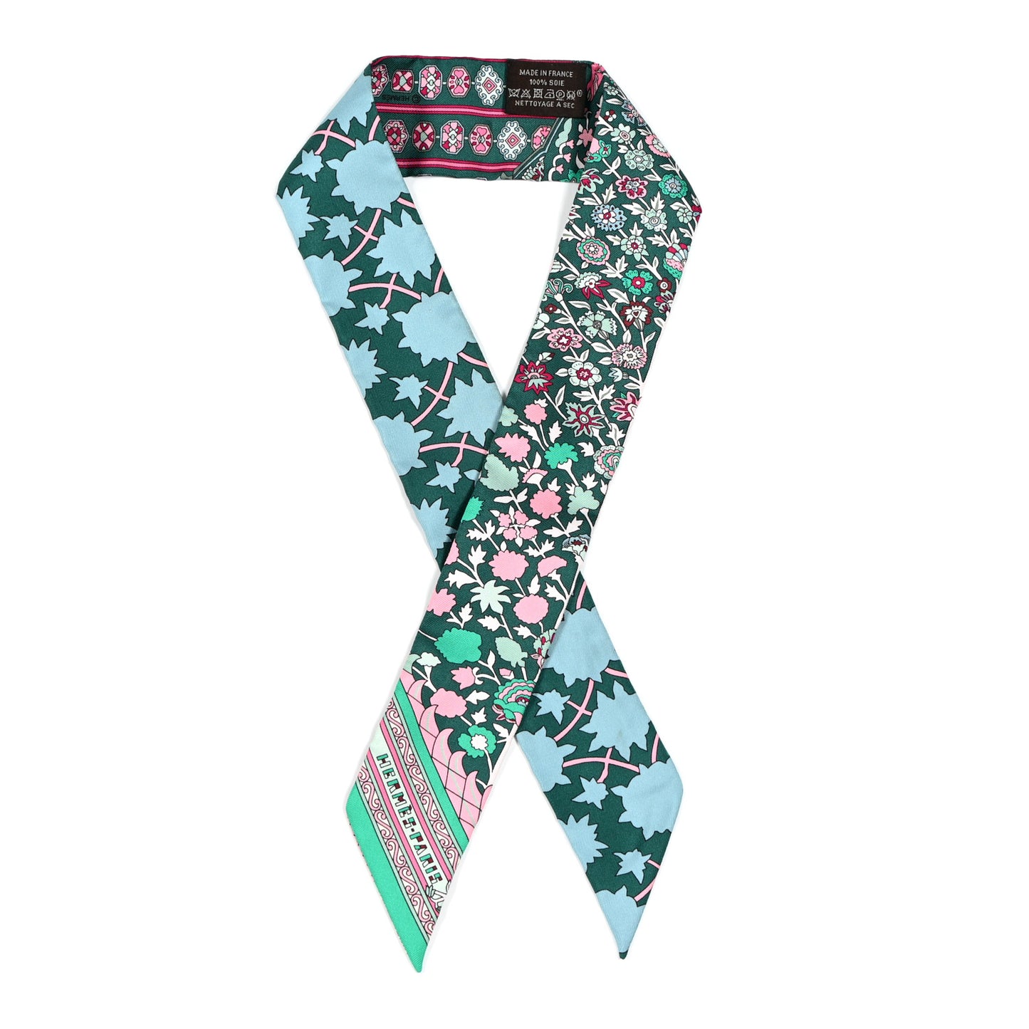 Silk Tapis Persans Twilly Lagon Vert Rose