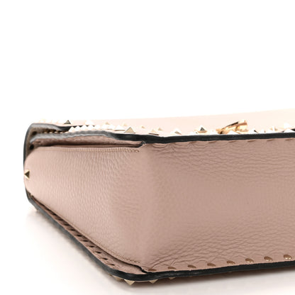 Valentino Garavani Grained Calfskin Rockstud Top Handle Flap Shoulder Bag Poudre 7 of 9