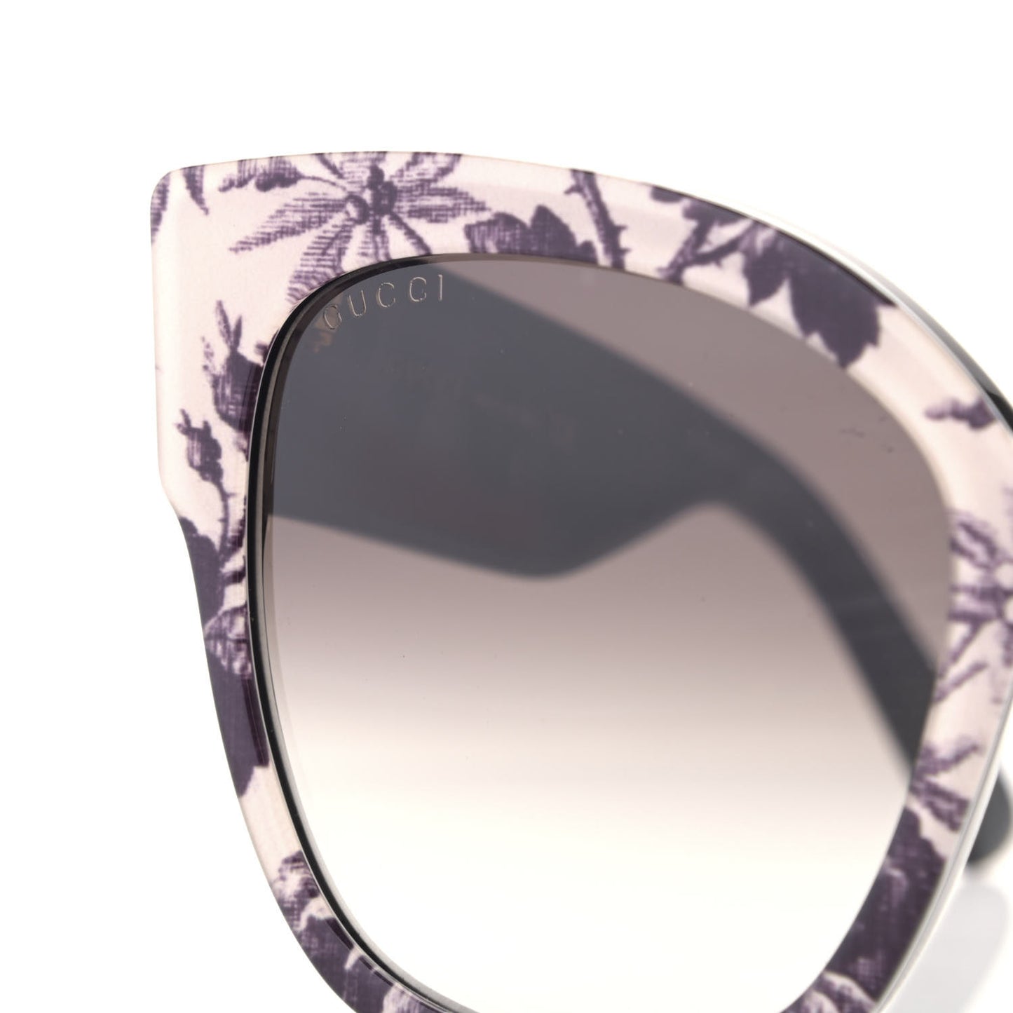 Acetate Herbarium Print Square Frame Sunglasses GG0059S White