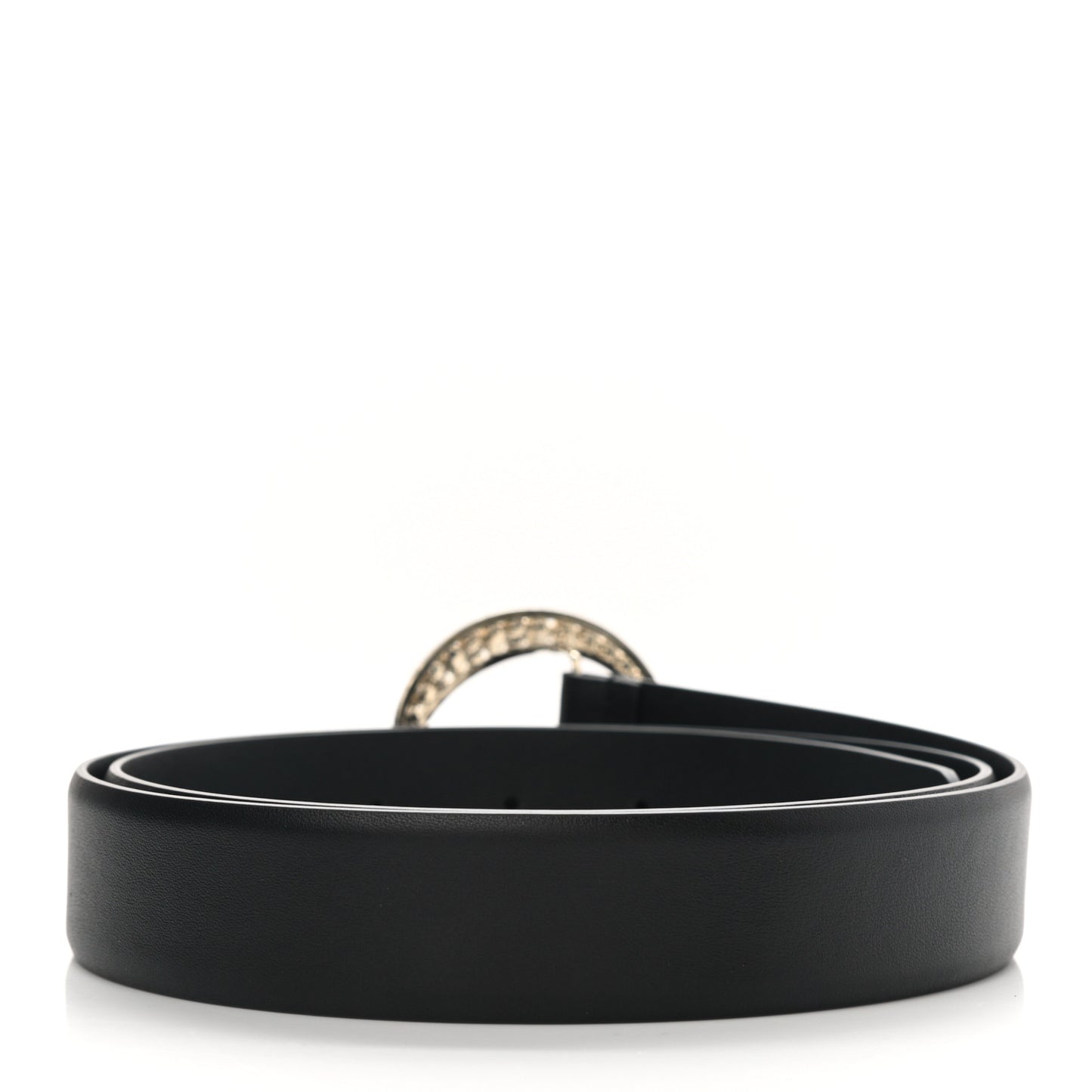 Lambskin Crystal Buckle Belt 90 36 Black