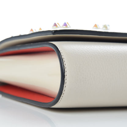 Christian Louboutin Calfskin Spikes Loubinthesky Paloma Wallet On Chain Beige 10 of 11