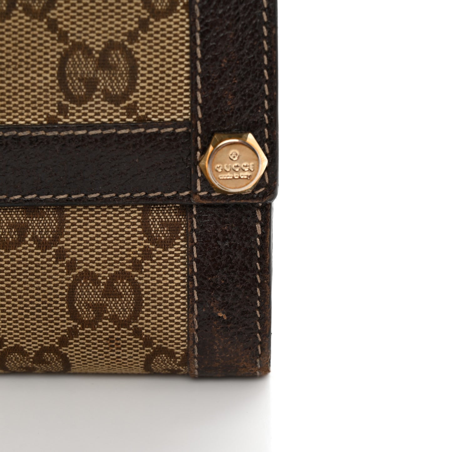 Crystal Monogram Continental Charmy Wallet Brown