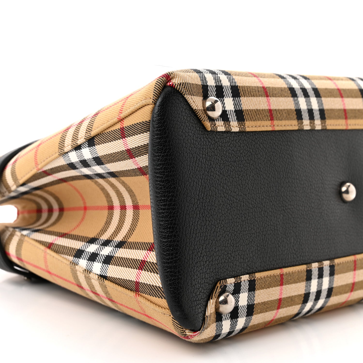 Burberry Goatskin Vintage Check Medium Banner Tote Black 10 of 15