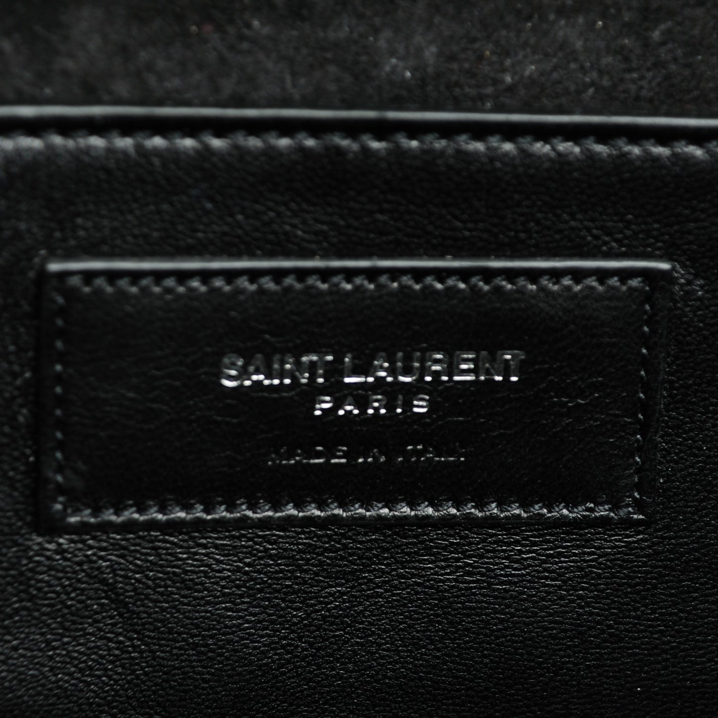 Metallic Sparkle Calfskin Medium Monogram Kate Satchel Black