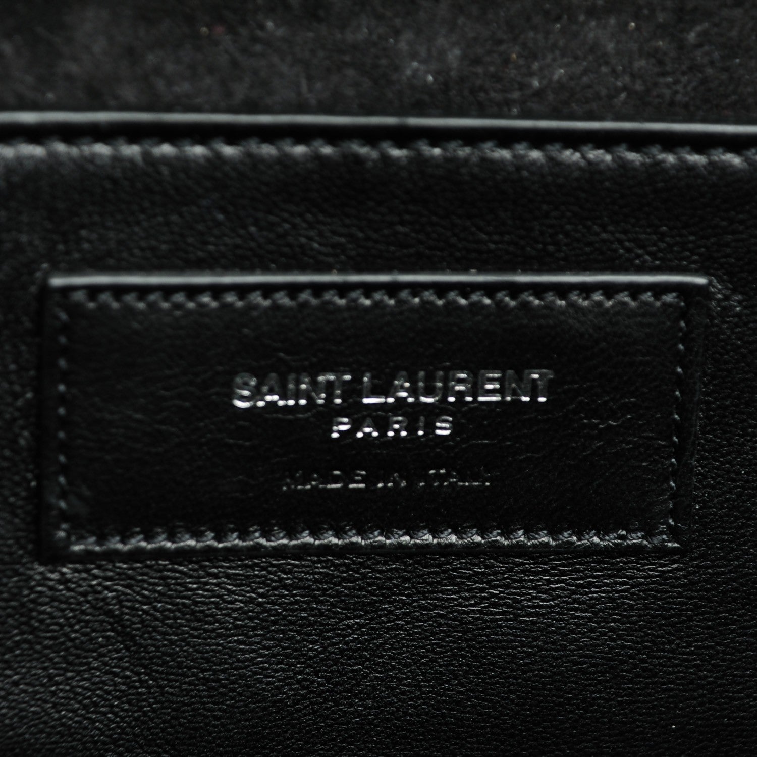 Saint Laurent Metallic Sparkle Calfskin Medium Monogram Kate Satchel Black 6 of 6
