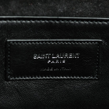 Saint Laurent Metallic Sparkle Calfskin Medium Monogram Kate Satchel Black 6 of 6
