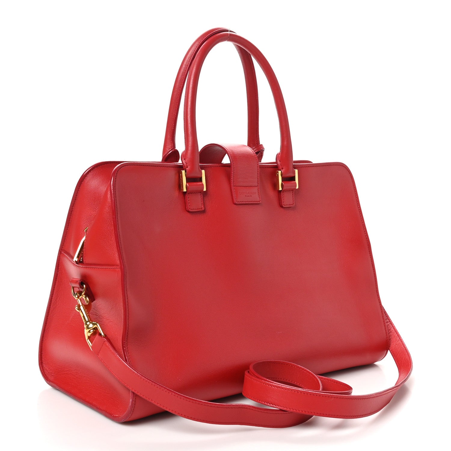Saint Laurent Calfskin Medium Monogram Cabas Lipstick Red 3 of 12