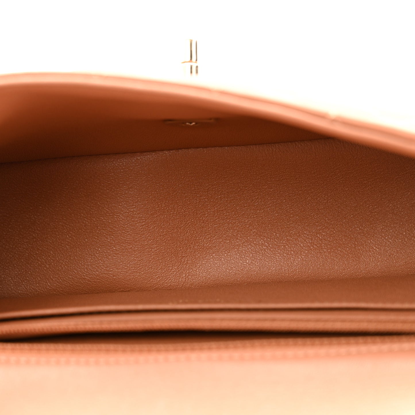 Lambskin Quilted Mini Rectangular Flap Brown